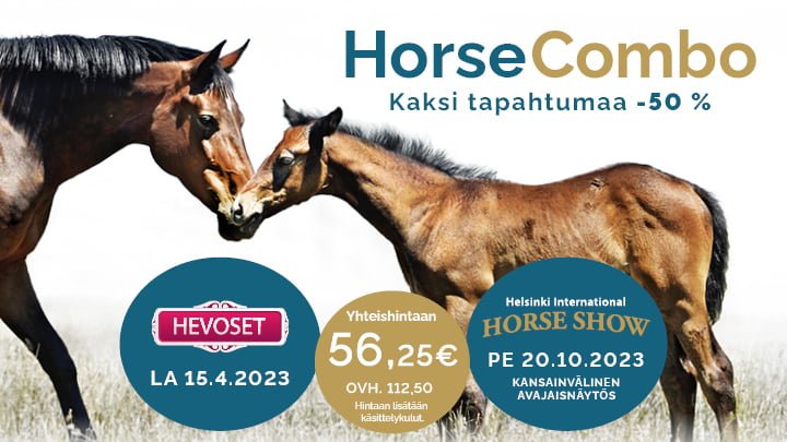 Upea lippupaketti tarjoushintaan – HorseCombo Hevoset-messuille ja HIHSiin