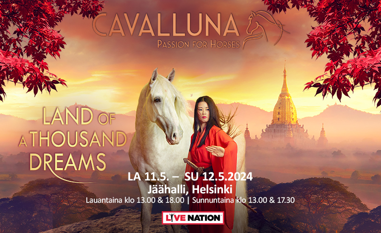 Upea hevosshow Cavalluna saappu Suomeen toukokuussa