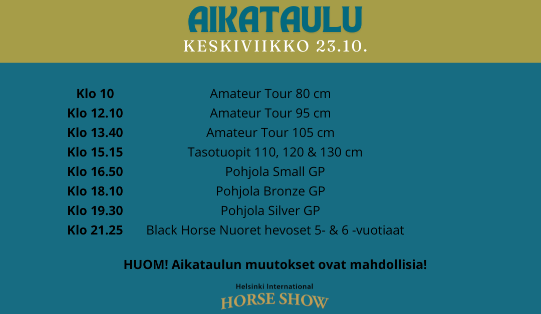 Keskiviikon aikataulu